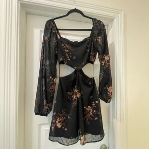 Forever 21 Black Dress with Floral Pattern
